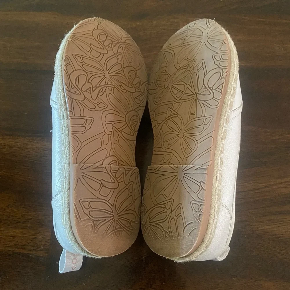 Sophia Webster Embroidered Gold Signature Butterfly Motif Girls Shoes